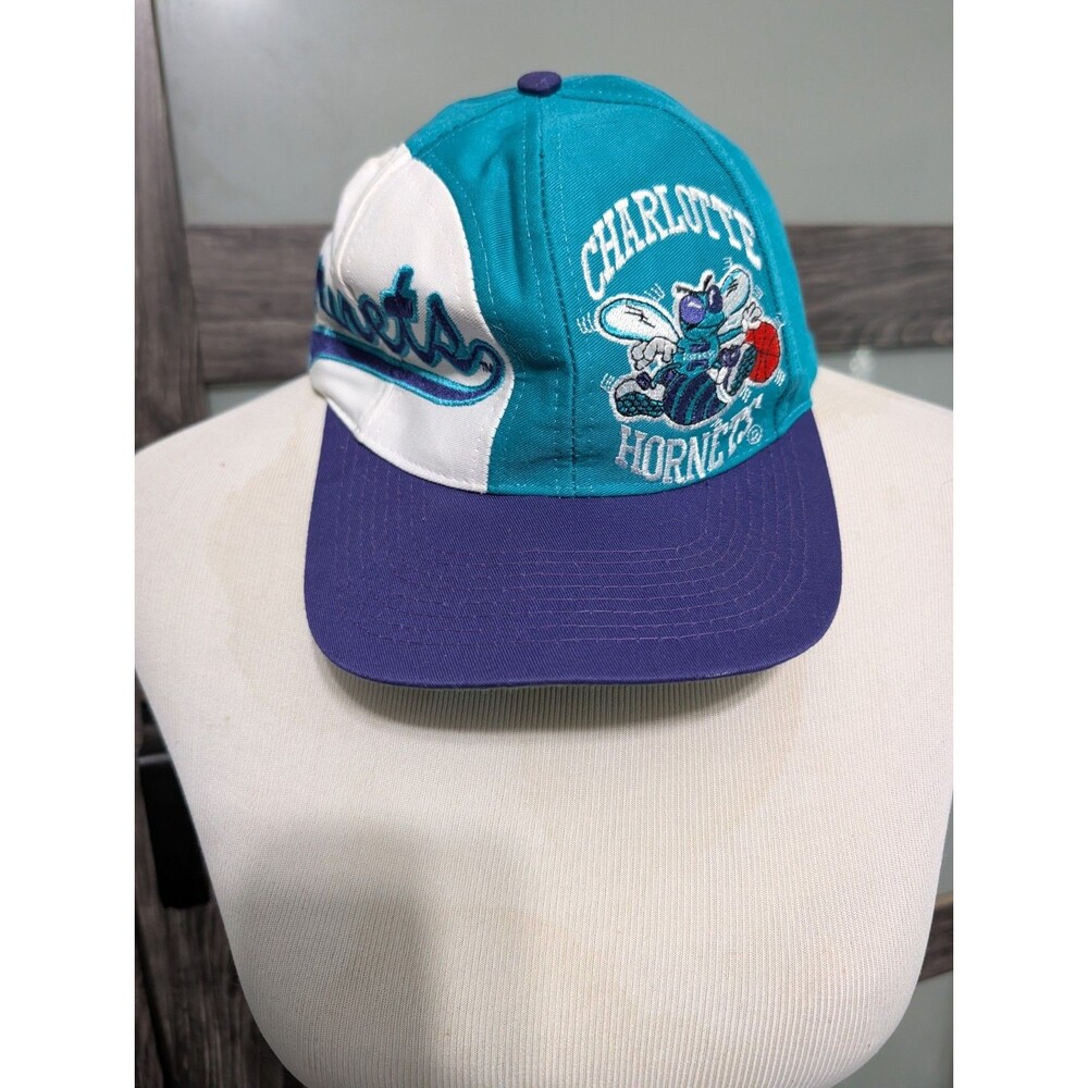 Vintage 1990's NBA Charlotte Hornets Snapback Hat Logo Athletic